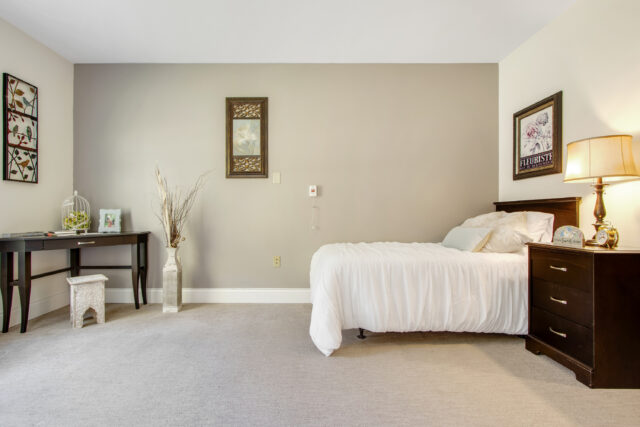side view of bedroom in deluxe private room